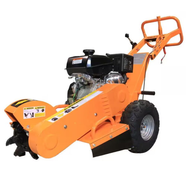 Power King 11 in. 14 HP Commercial Kohler Gas Powered Stump Grinder with Extra Set of Teeth and Precision Control Brake