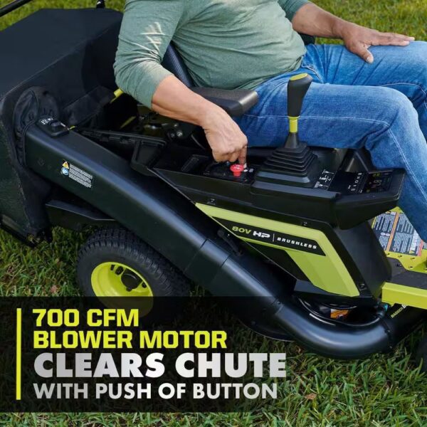 RYOBI 80V HP Brushless 30 in. Battery Electric Cordless Zero Turn Mower with (2) 80V 10 Ah Batteries, Charger, Bagger w/Boost