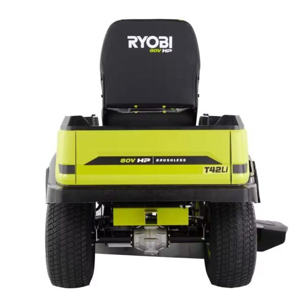 RYOBI 80V HP Brushless 42 in. Battery Electric Cordless Riding Lawn Tractor with (3) 80V 10Ah Batteries and Charger