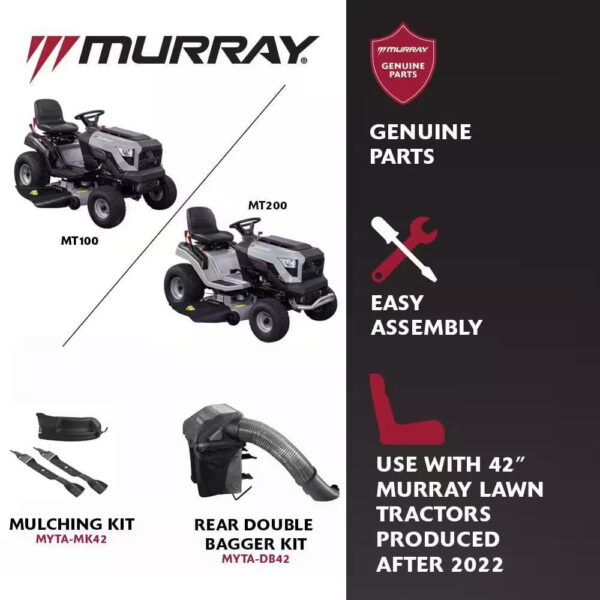 Murray MT100 42 in. 13.5 HP 500cc E1350 Series Briggs and Stratton Engine 6-Speed Manual Gas Riding Lawn Tractor Mower