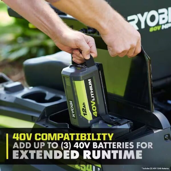 RYOBI 80V HP Brushless 42 in. Battery Electric Cordless Zero Turn Riding Mower (2) 80V Batteries (2) 40V Batteries and Charger