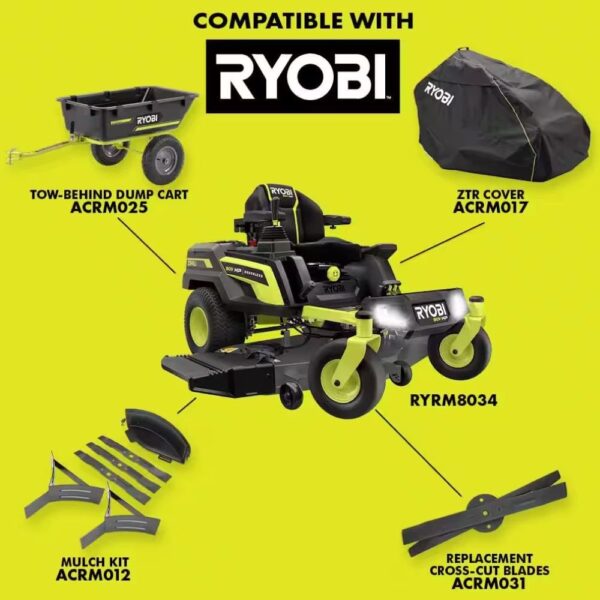 RYOBI 54 in. 80-Volt HP Brushless Battery Electric Cordless Zero Turn Mower, Blower, Backpack Battery – Batteries and Chargers