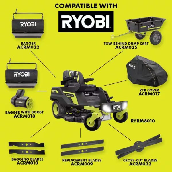 RYOBI 30 in. 80-Volt HP Brushless Battery Electric Cordless Zero Turn Mower, Blower, Backpack Battery – Batteries and Chargers