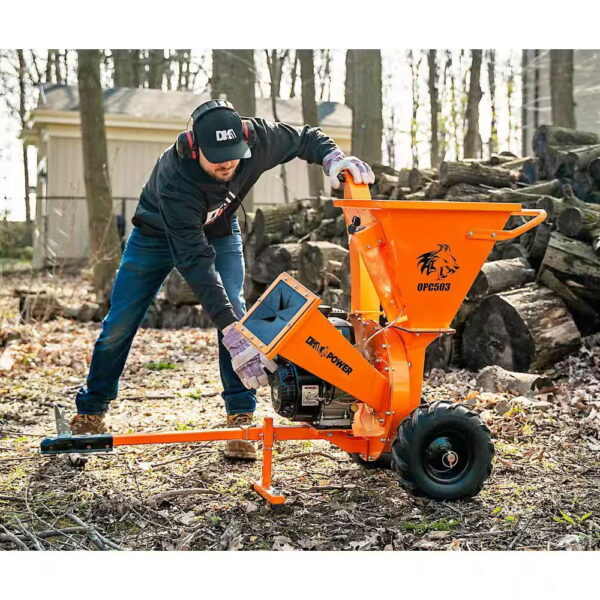 DK2 3 in. 7 HP Gas Powered Kohler Engine Direct Drive Certified Commercial Chipper Shredder with Trailer Tow Hitch