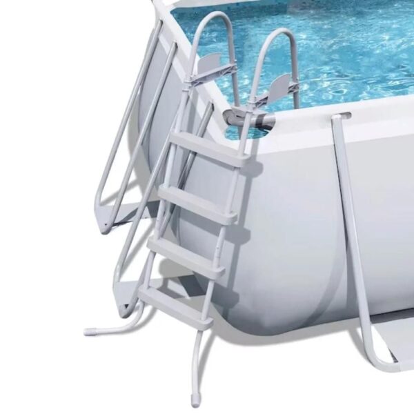 Bestway 18-ft x 9-ft x 48-in Metal Frame Rectangle Above-Ground Pool with Filter Pump,Ground Cloth,Pool Cover and Ladder