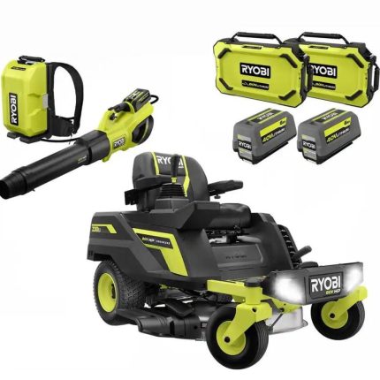 RYOBI 30 in. 80-Volt HP Brushless Battery Electric Cordless Zero Turn Mower, Blower, Backpack Battery - Batteries and Chargers