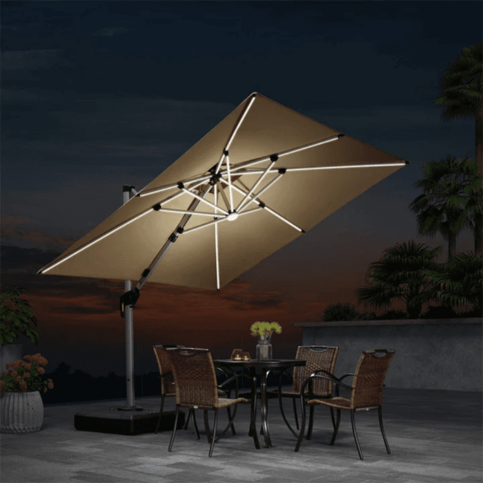 Double Top Solar Patio Umbrella
