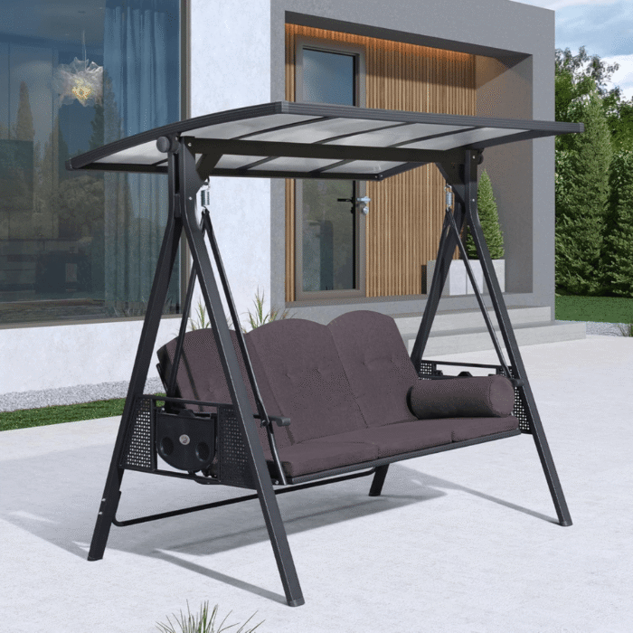 Purple Leaf 3-Seat Patio Swing