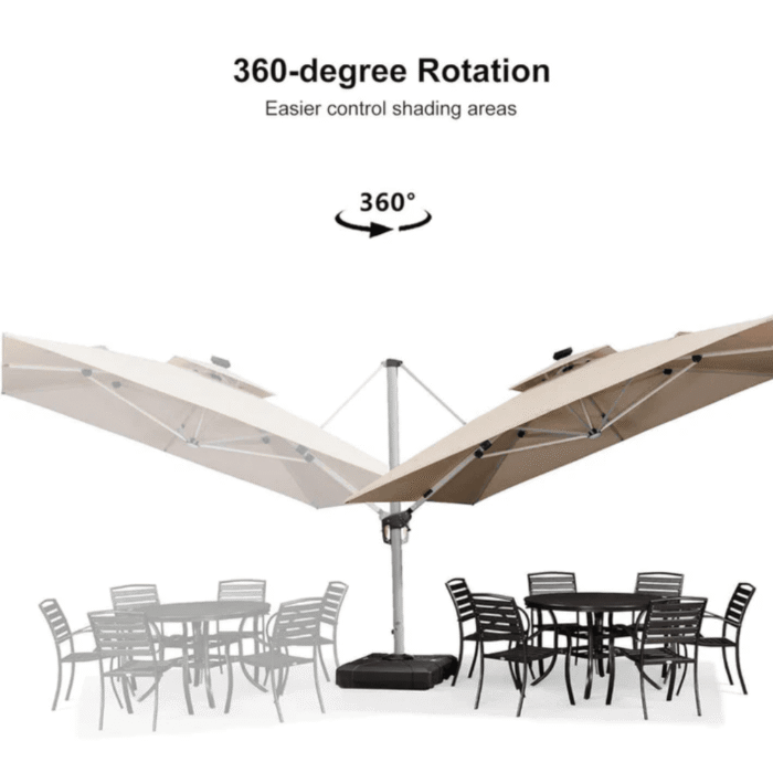 Double Top Solar Patio Umbrella