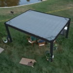 Modern Steel Pergola With Canopy