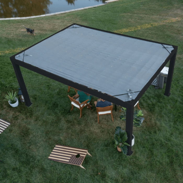 Modern Steel Pergola With Canopy