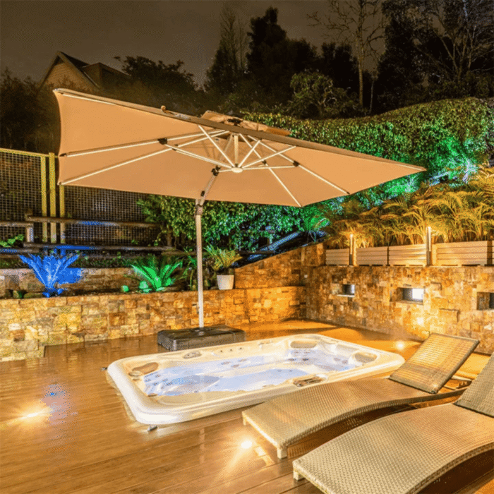Double Top Solar Patio Umbrella