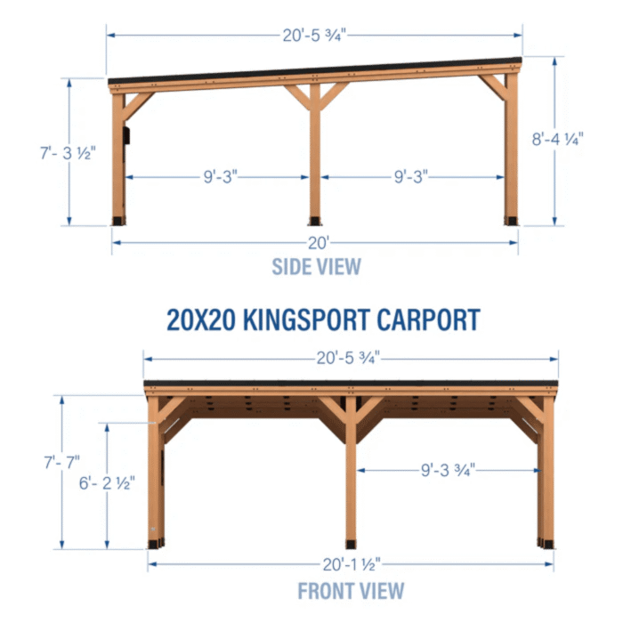 Kingsport Cedar Wood Carport