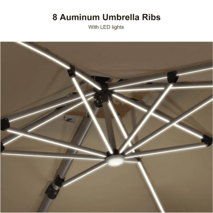 Double Top Solar Patio Umbrella