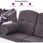 Purple Leaf 3-Seat Patio Swing