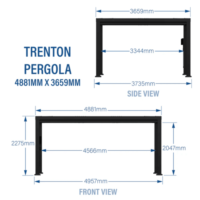 Modern Steel Pergola With Canopy