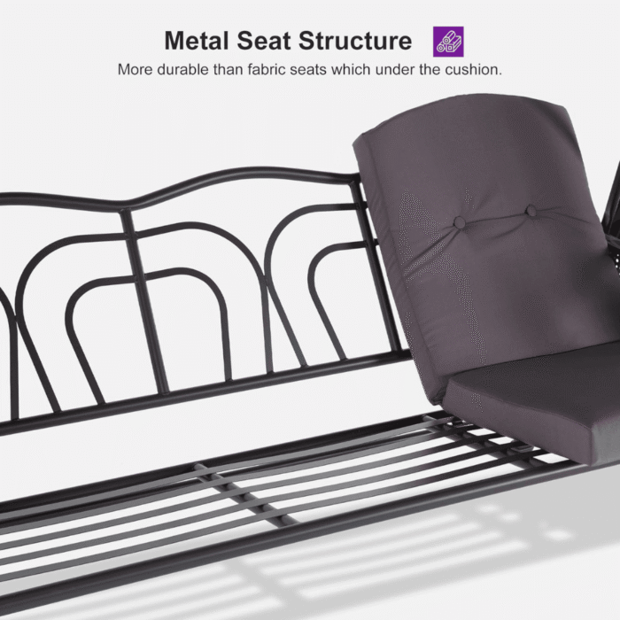 Purple Leaf 3-Seat Patio Swing