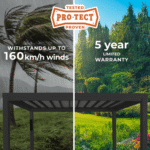 Modern Steel Pergola With Canopy