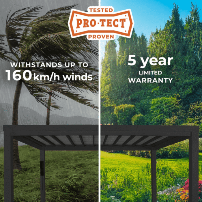 Modern Steel Pergola With Canopy