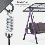 Purple Leaf 3-Seat Patio Swing