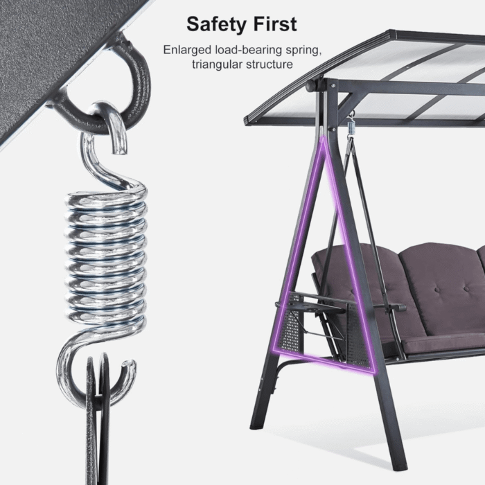 Purple Leaf 3-Seat Patio Swing