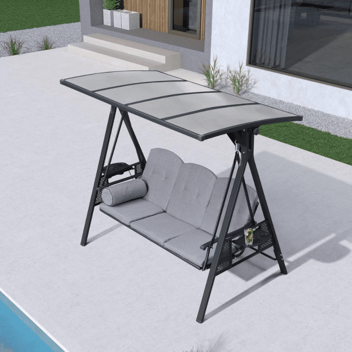 Purple Leaf 3-Seat Patio Swing