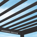 Modern Steel Pergola With Canopy