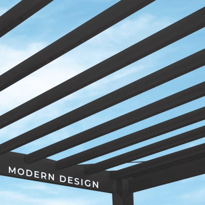 Modern Steel Pergola With Canopy