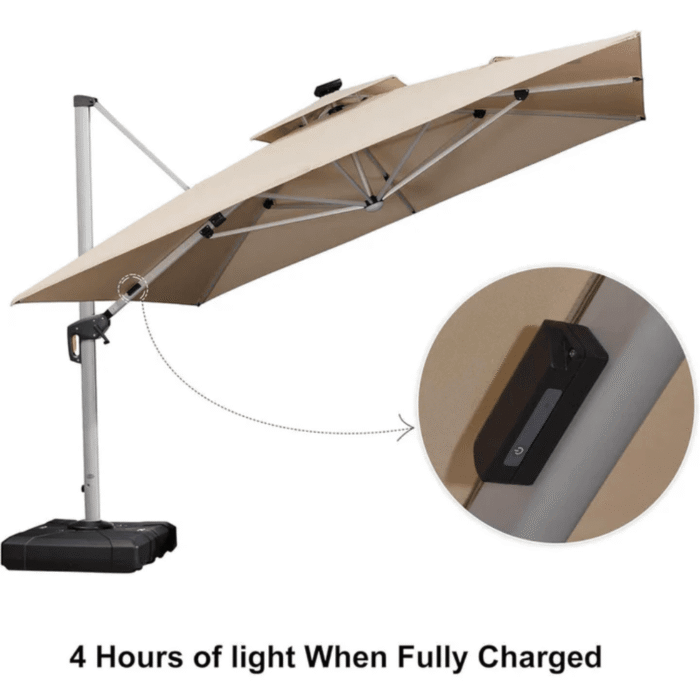 Double Top Solar Patio Umbrella