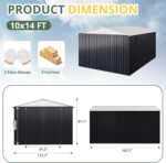 10 ft. W x 14 ft. D Outdoor Metal Shed Storage with Updated Frame Structure and Lockable Doors, White