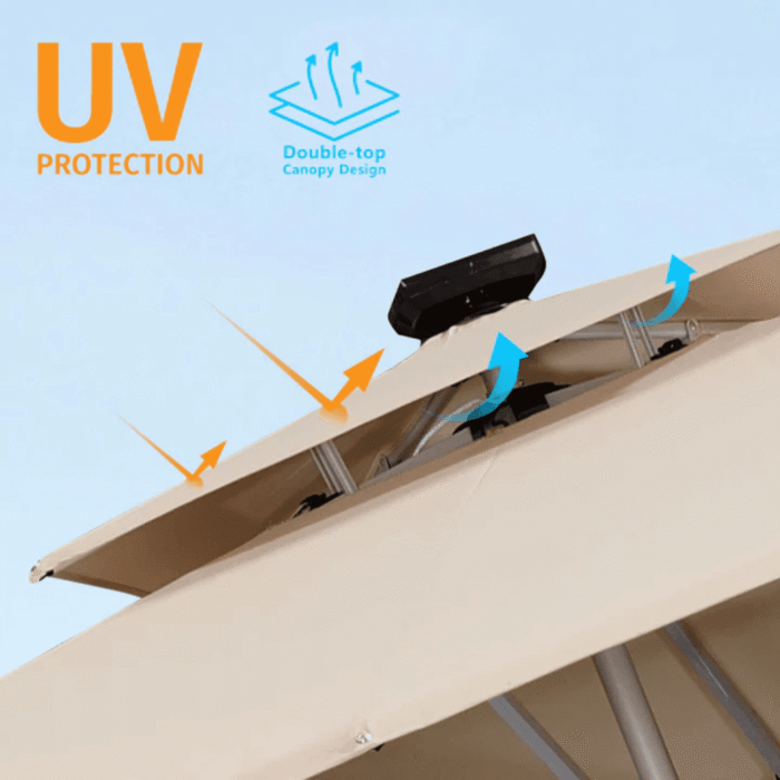 Double Top Solar Patio Umbrella