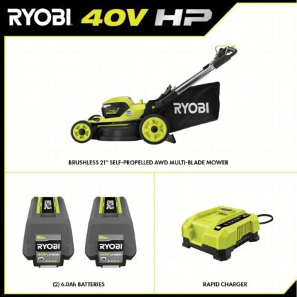 RYOBI 40V HP Brushless Whisper 21" Lawn Mower