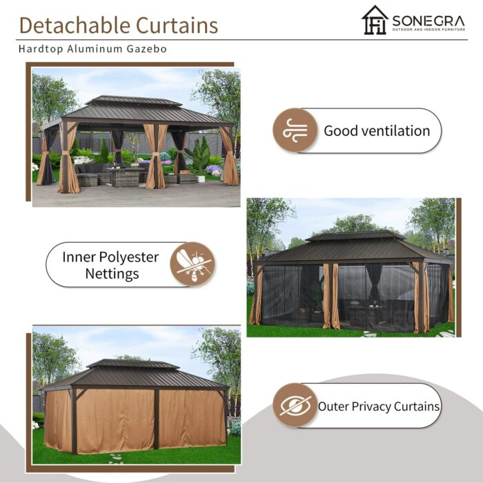 Sunmthink 12x20ft Hardtop Gazebo