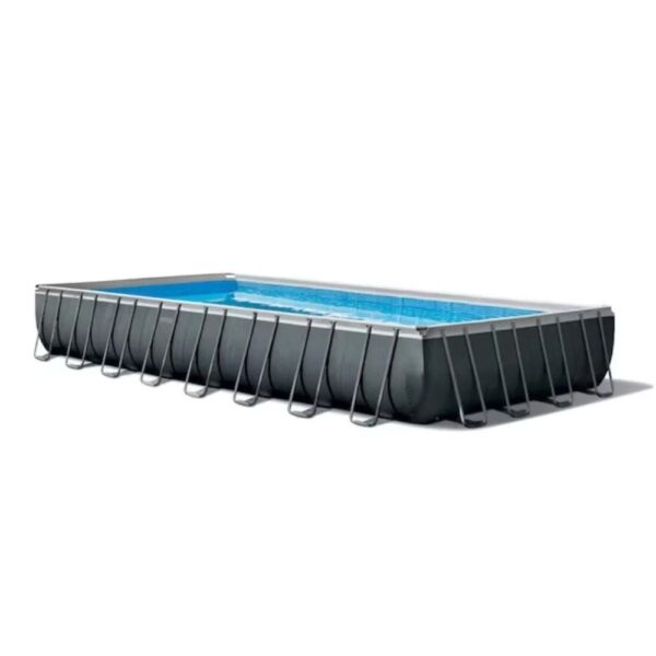 Intex 32-ft x 16-ft x 52-in Metal Frame Rectangle Above-Ground Pool with Filter Pump,Ground Cloth,Pool Cover and Ladder