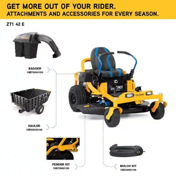 Cub Cadet Ultima ZT1 42 in. 56-Volt MAX 60 Ah Battery Lithium-Ion Electric Drive Zero Turn Mower