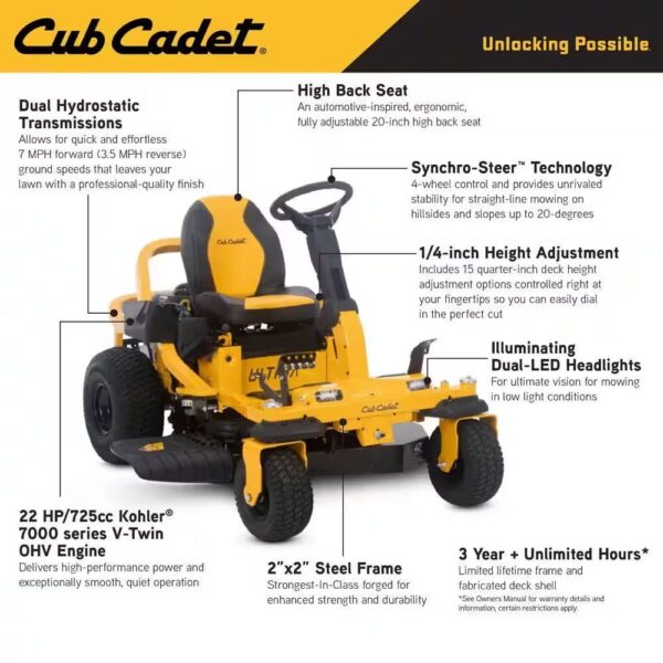 Cub Cadet Ultima ZTS1 42 in. Fabricated Deck 22HP V-Twin Kohler 7000 Series Engine Dual Hydro Drive Gas Zero Turn Riding Mower