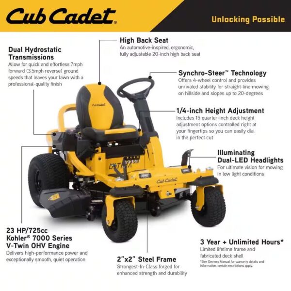 Cub Cadet Ultima ZTS1 50 in. Fabricated Deck 23HP V-Twin Kohler 7000 Series Engine Dual Hydro Drive Gas 0 Turn Riding Mower