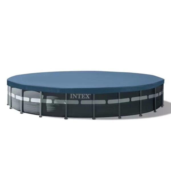 Intex 26-ft x 26-ft x 52-in Metal Frame Round Above-Ground Pool with Filter Pump,Ground Cloth,Pool Cover and Ladder