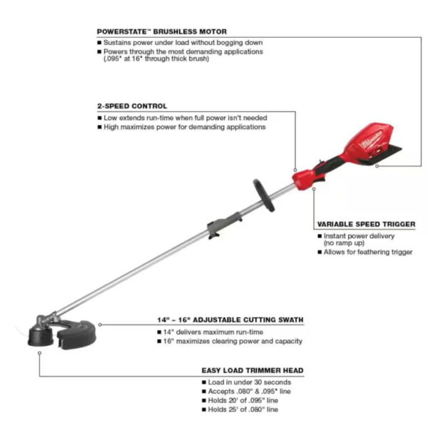 Milwaukee M18 FUEL 16 in. 18V Electric Battery Chainsaw/String Trimmer/Blower/Hatchet/Brush/Pole/Line/(4) /(3) Chargers