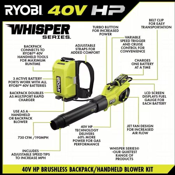 RYOBI 30 in. 80-Volt HP Brushless Battery Electric Cordless Zero Turn Mower, Blower, Backpack Battery – Batteries and Chargers