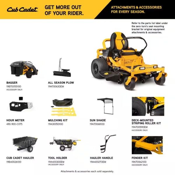 Cub Cadet Ultima ZT1 50 in. Fabricated Deck 23HP V-Twin Kawasaki FR Series Engine Dual Hydro Drive Gas Zero Turn Riding Lawn Mower