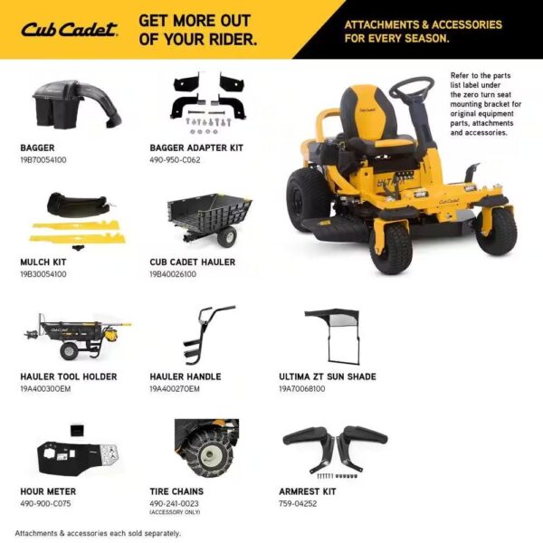 Cub Cadet Ultima ZTS1 42 in. Fabricated Deck 22HP V-Twin Kohler 7000 Series Engine Dual Hydro Drive Gas Zero Turn Riding Mower