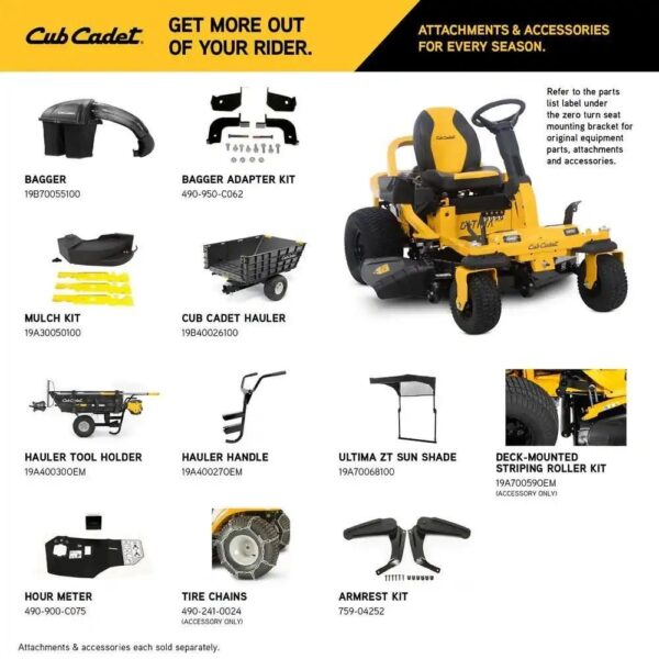 Cub Cadet Ultima ZTS1 50 in. Fabricated Deck 23HP V-Twin Kohler 7000 Series Engine Dual Hydro Drive Gas 0 Turn Riding Mower