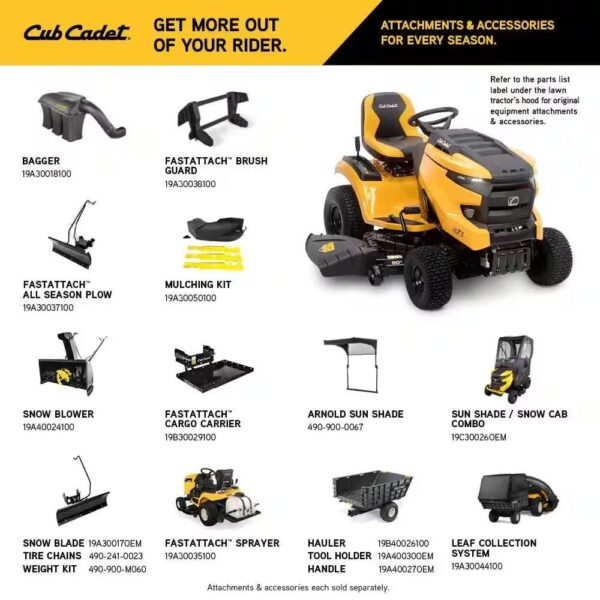 Cub Cadet XT1 Enduro LT 50 in. Fabricated Deck 24 HP V-Twin Kohler 7000 Series Engine Hydrostatic Drive Gas Riding Lawn Tractor