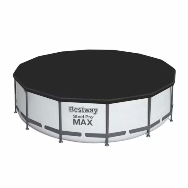 Bestway 14-ft x 14-ft x 48-in Metal Frame Round Above-Ground Pool with Filter Pump,Pool Cover and Ladder