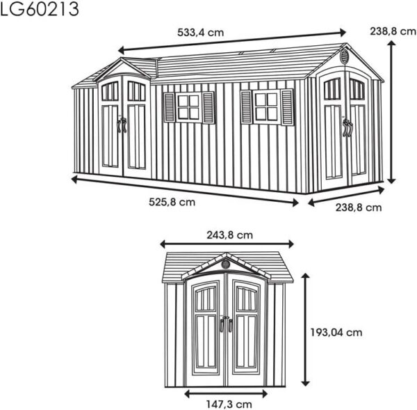 Lifetime 17.5 Ft. x 8 Ft. Outdoor Storage Shed