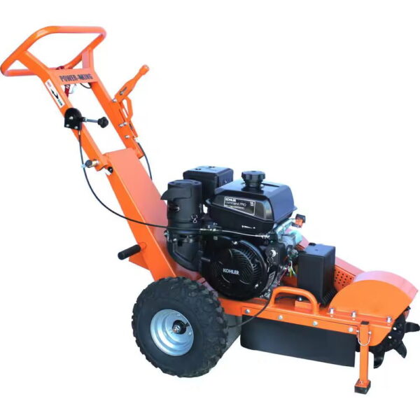 Power King 11 in. 14 HP Commercial Kohler Gas Powered Stump Grinder with Extra Set of Teeth, Tow Bar, Electric Start and Hour Meter