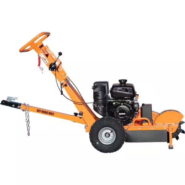 Power King 11 in. 14 HP Commercial Kohler Gas Powered Stump Grinder with Extra Set of Teeth, Tow Bar, Electric Start and Hour Meter