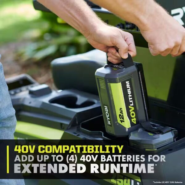 RYOBI 80V HP Brushless 54 in. Battery Electric Cordless Zero Turn Riding Mower (3) 80V Batteries (4) 40V Batteries and Charger