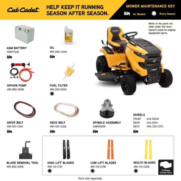 Cub Cadet XT1 Enduro LT 42 in. 547 cc Engine with IntelliPower Hydrostatic Drive Gas Riding Lawn Tractor